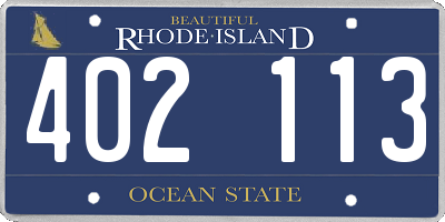 RI license plate 402113