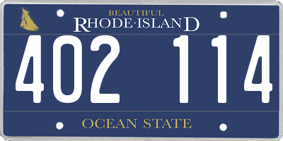 RI license plate 402114
