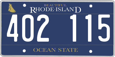 RI license plate 402115