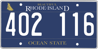 RI license plate 402116
