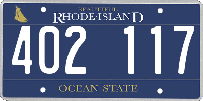 RI license plate 402117