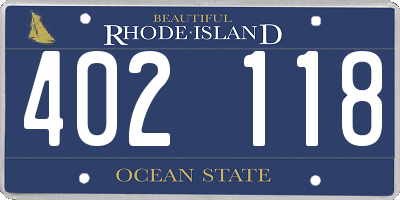 RI license plate 402118