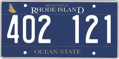 RI license plate 402121