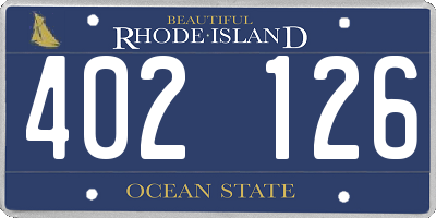RI license plate 402126