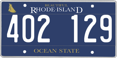 RI license plate 402129