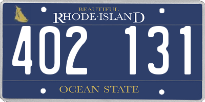 RI license plate 402131