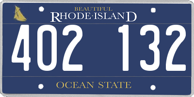 RI license plate 402132
