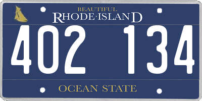 RI license plate 402134