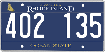RI license plate 402135