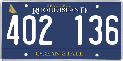 RI license plate 402136