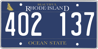 RI license plate 402137