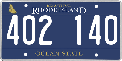 RI license plate 402140