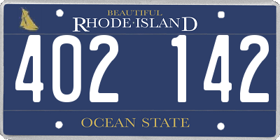 RI license plate 402142