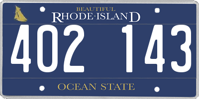 RI license plate 402143
