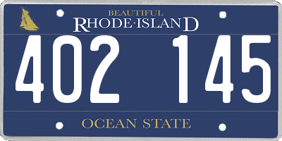 RI license plate 402145