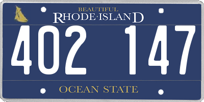 RI license plate 402147
