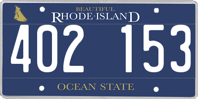 RI license plate 402153
