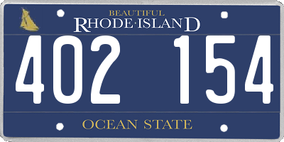 RI license plate 402154