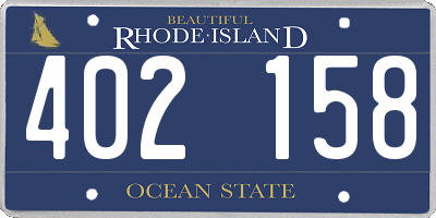 RI license plate 402158