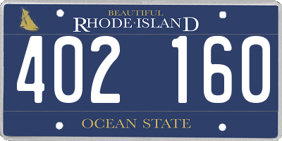 RI license plate 402160