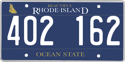 RI license plate 402162