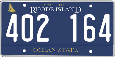 RI license plate 402164