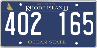 RI license plate 402165