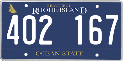 RI license plate 402167