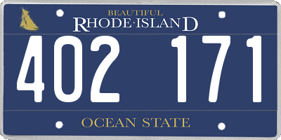 RI license plate 402171