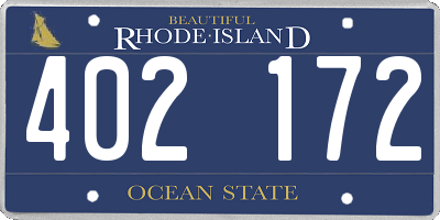 RI license plate 402172
