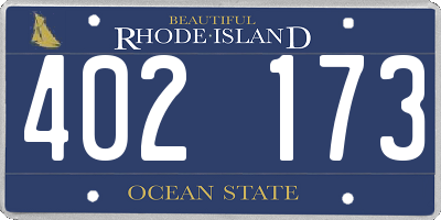RI license plate 402173