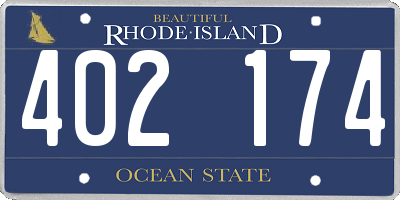 RI license plate 402174