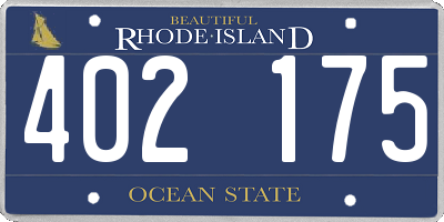 RI license plate 402175