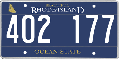 RI license plate 402177