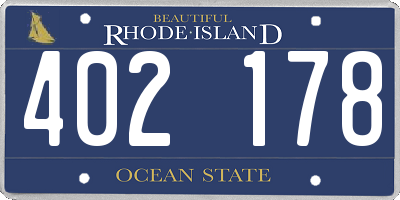 RI license plate 402178