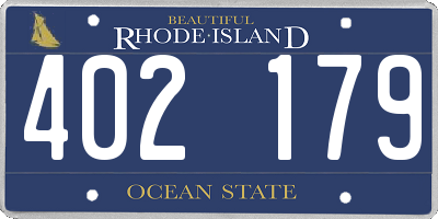 RI license plate 402179