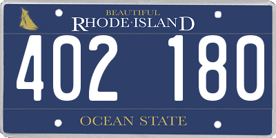 RI license plate 402180