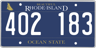 RI license plate 402183