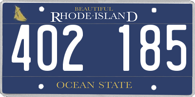 RI license plate 402185