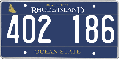 RI license plate 402186