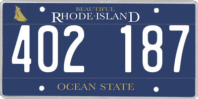 RI license plate 402187