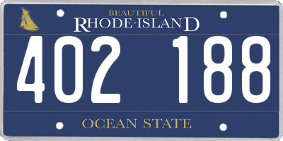 RI license plate 402188