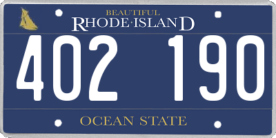 RI license plate 402190