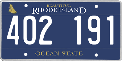RI license plate 402191