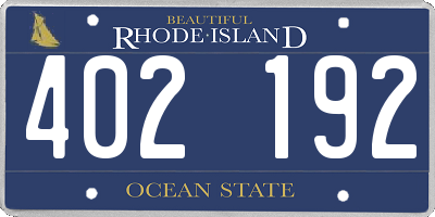 RI license plate 402192