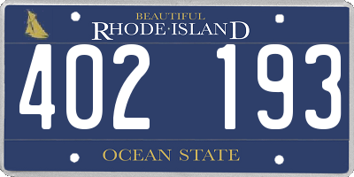 RI license plate 402193