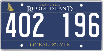 RI license plate 402196