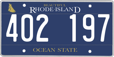 RI license plate 402197
