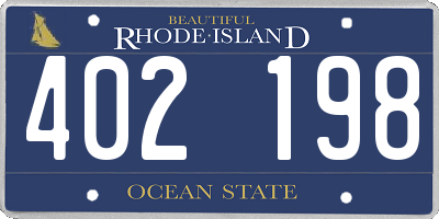 RI license plate 402198