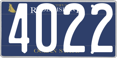 RI license plate 4022